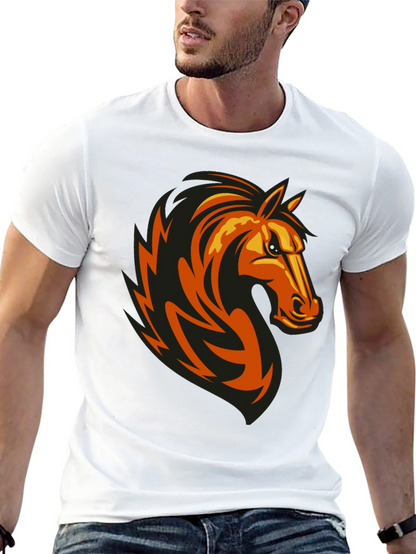 Mens Black Tee with Horse Graphic