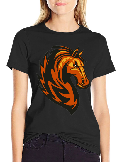 Mens Black Tee with Horse Graphic