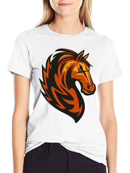 Mens Black Tee with Horse Graphic