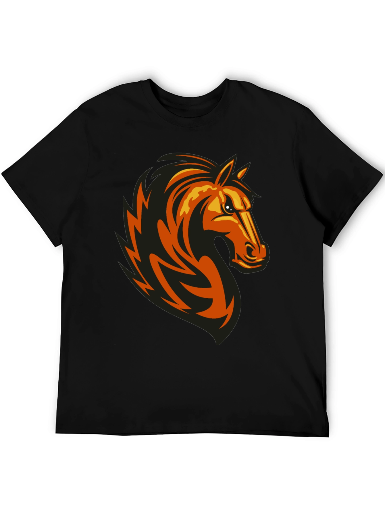Mens Black Tee with Horse Graphic