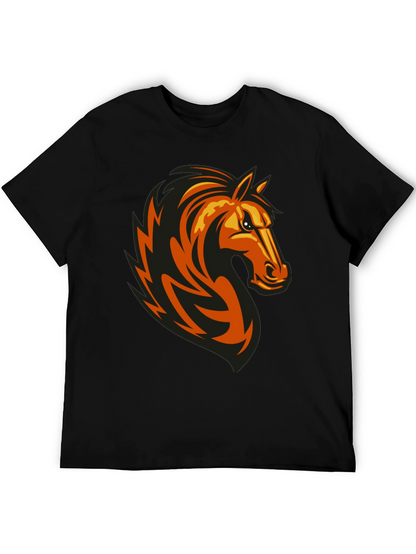 Mens Black Tee with Horse Graphic