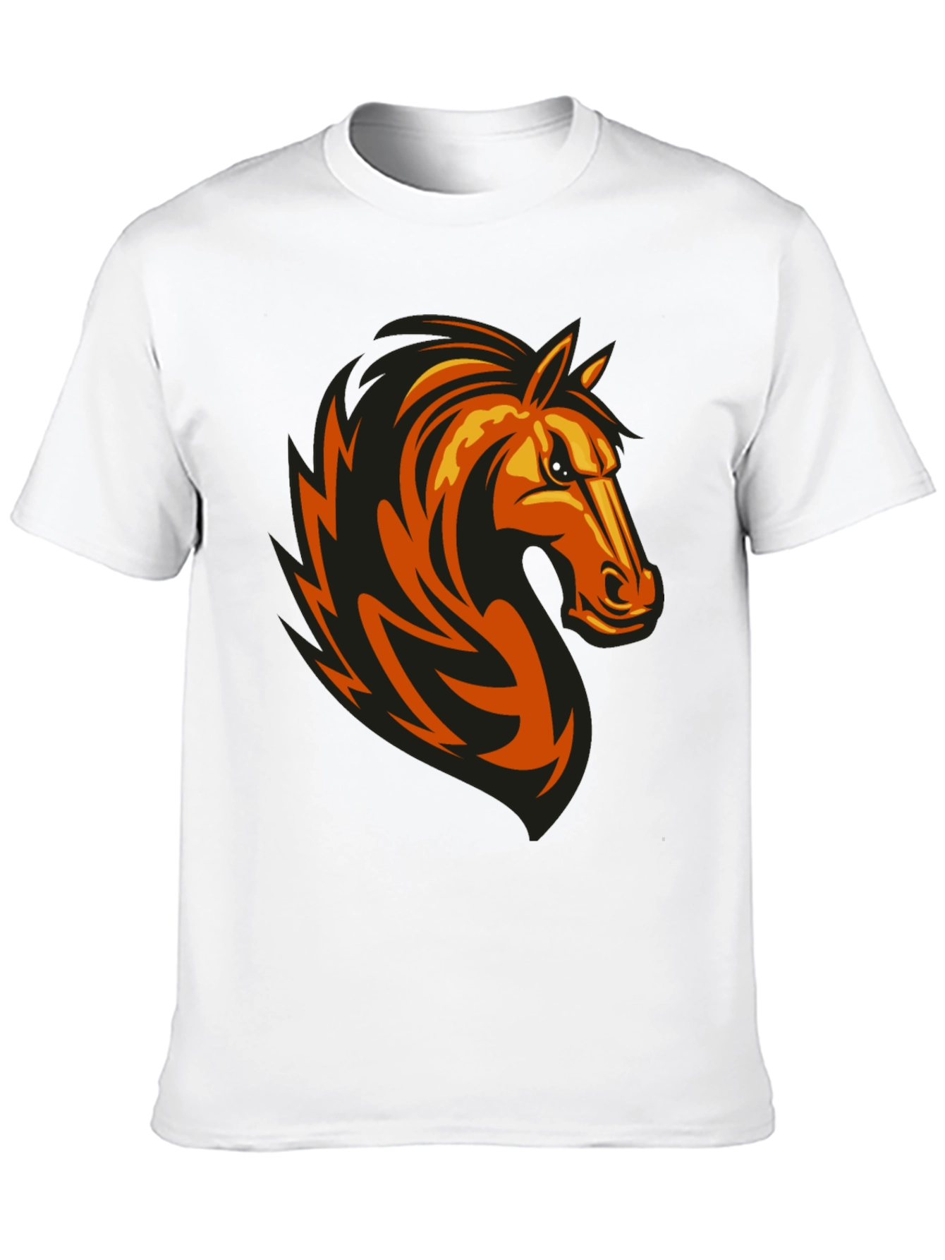 Mens Black Tee with Horse Graphic