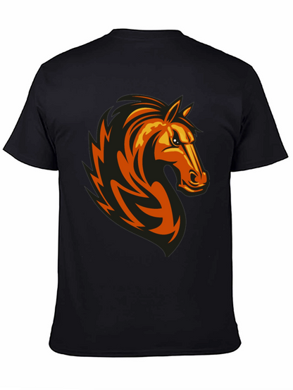 Mens Black Tee with Horse Graphic
