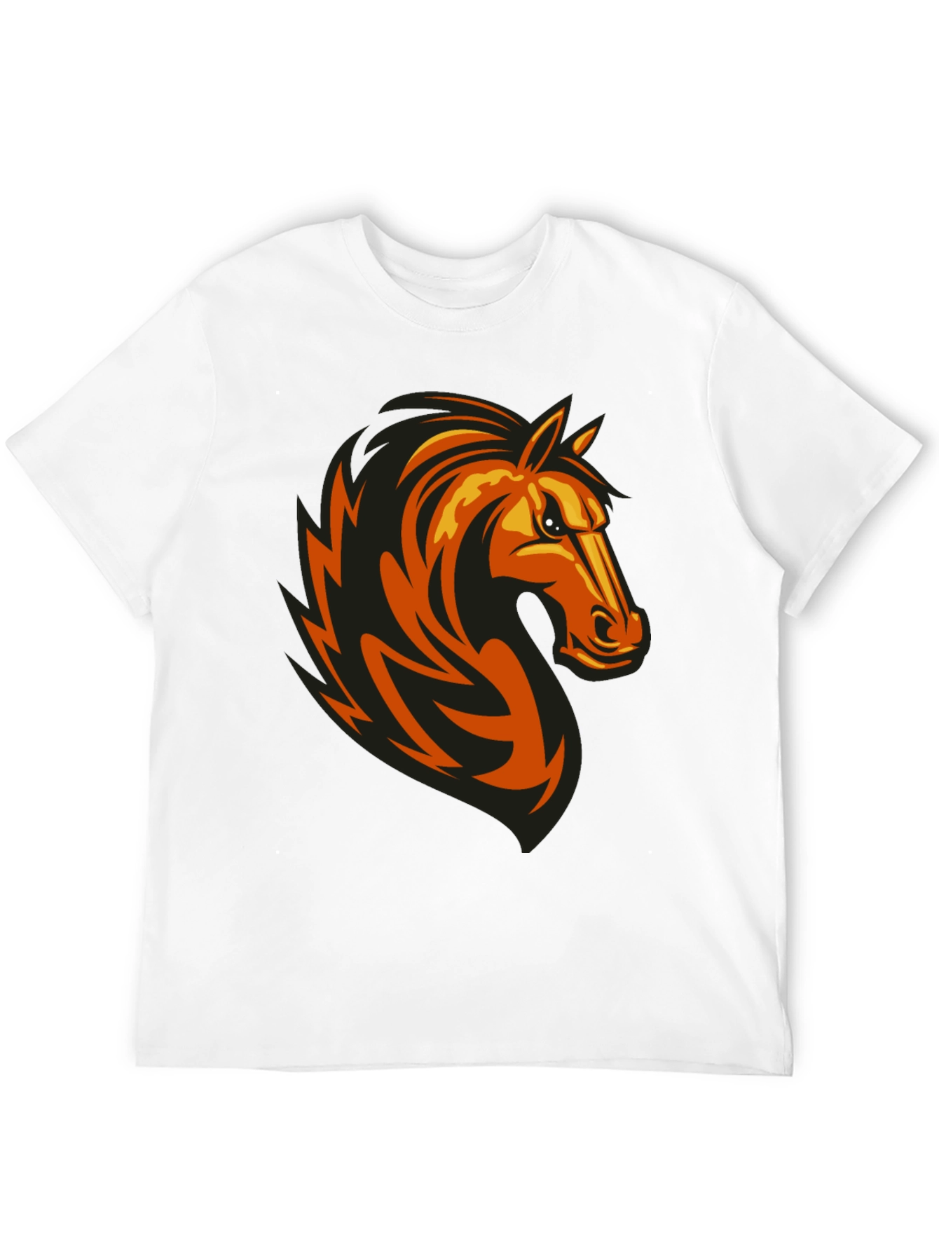 Mens Black Tee with Horse Graphic