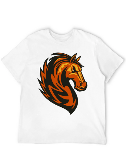 Mens Black Tee with Horse Graphic