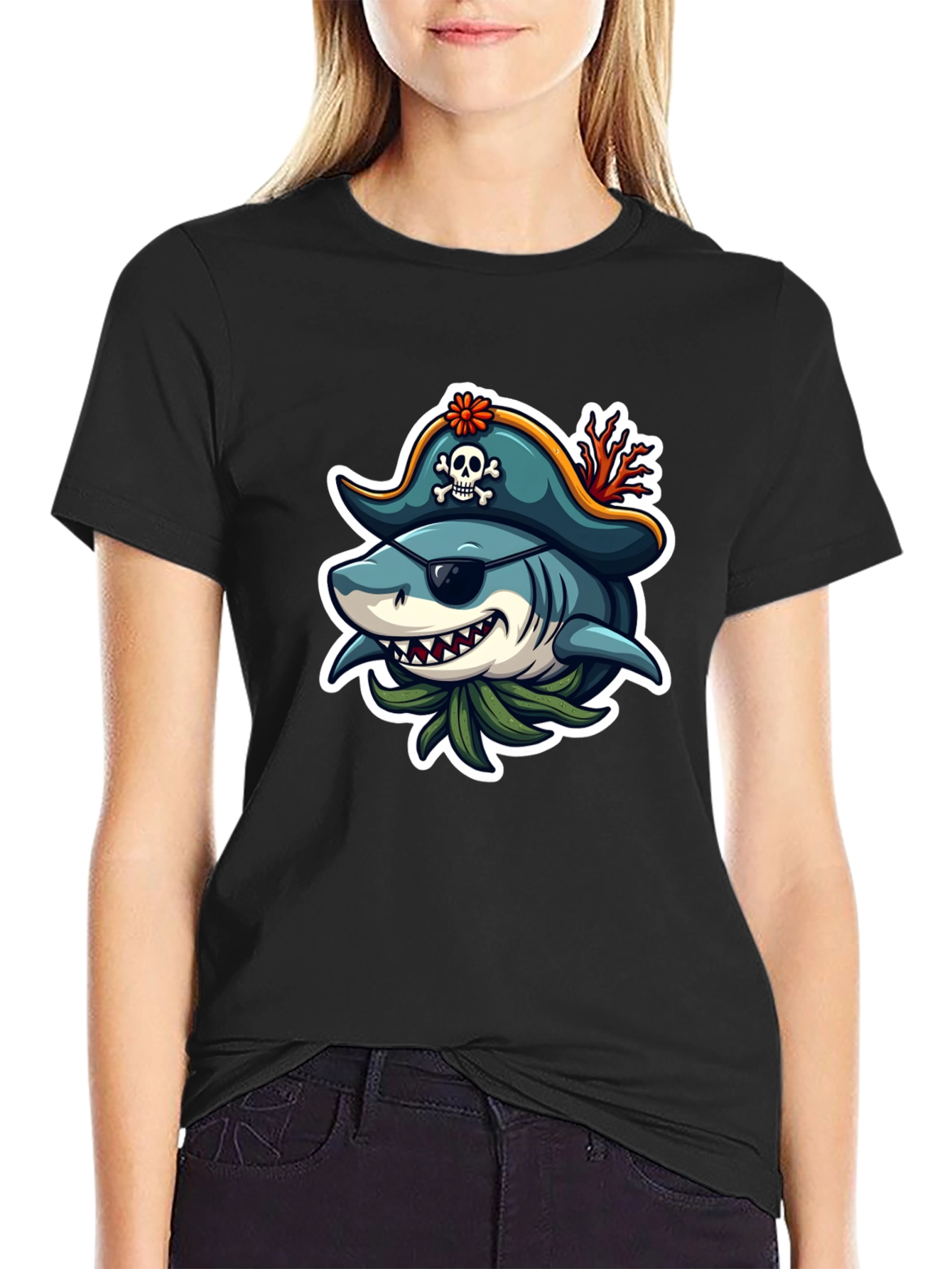 Pirate Shark Graphic T-Shirt