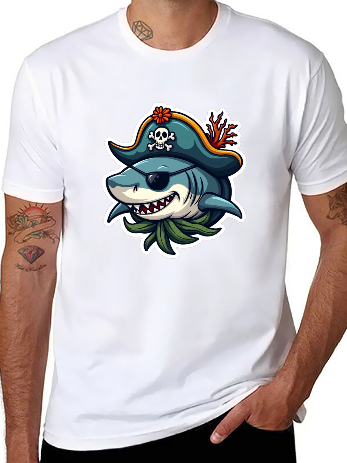 Pirate Shark Graphic T-Shirt