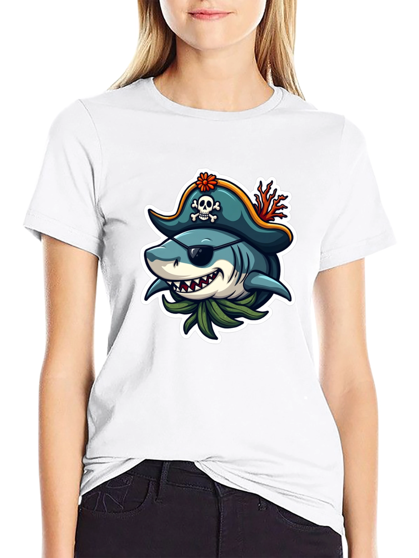 Pirate Shark Graphic T-Shirt