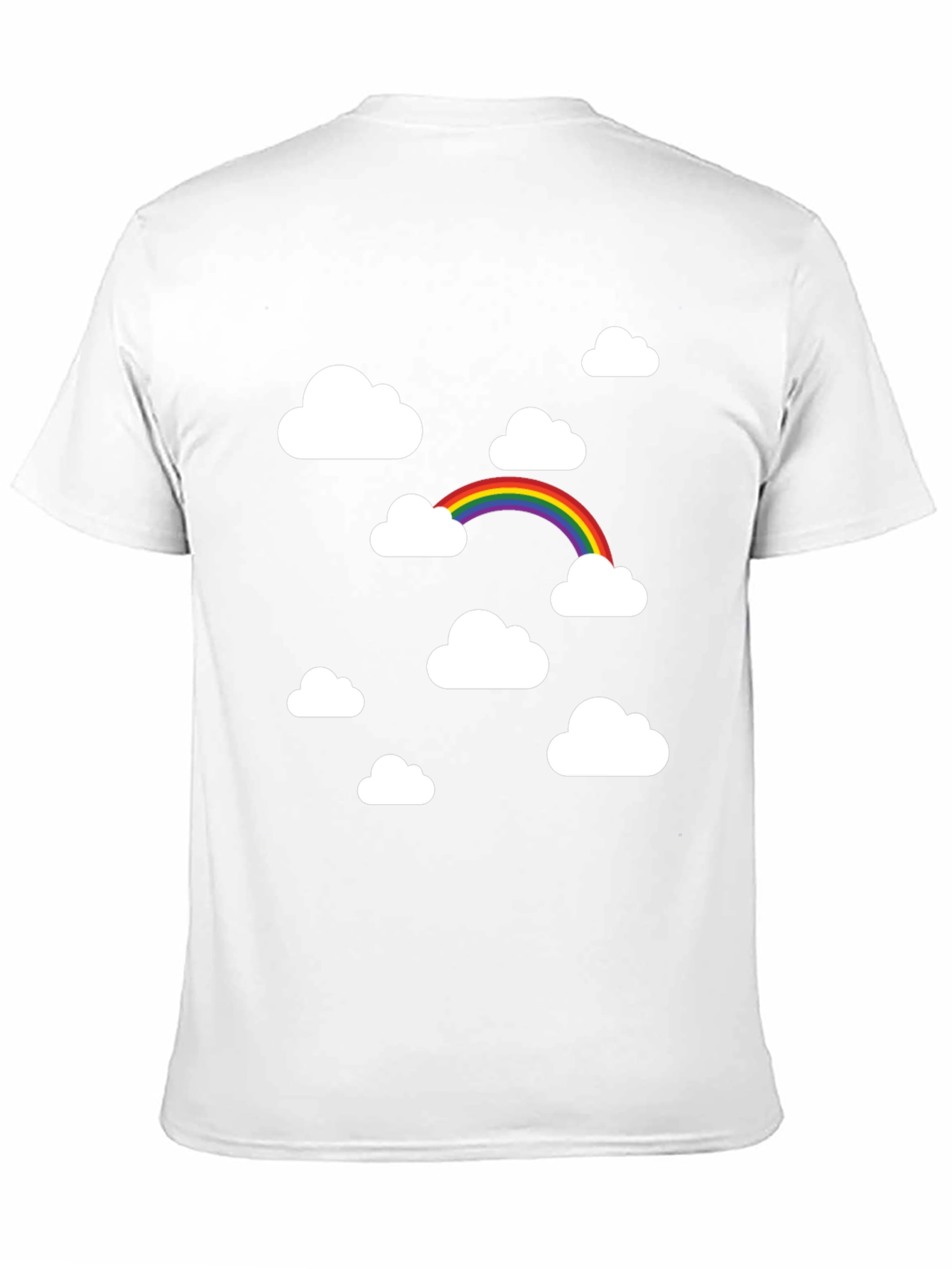 Rainbow Clouds Black Graphic Tee - Trendy Comfort