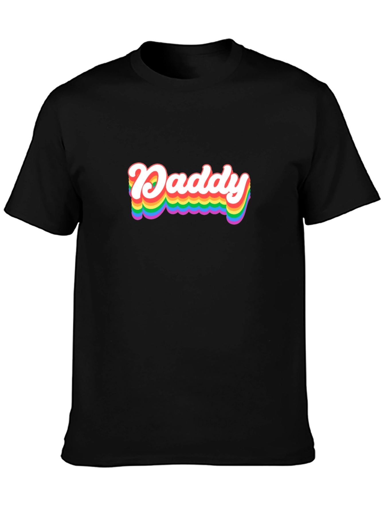 Rainbow Daddy Graphic Tee - Black Cotton Blend Shirt
