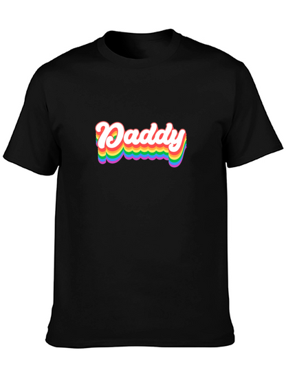 Rainbow Daddy Graphic Tee - Black Cotton Blend Shirt