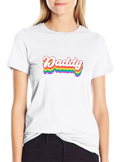 Rainbow Daddy Graphic Tee - Black Cotton Blend Shirt