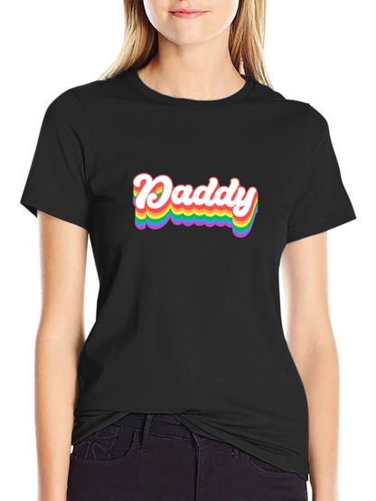 Rainbow Daddy Graphic Tee - Black Cotton Blend Shirt