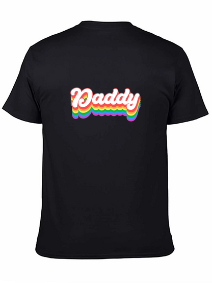 Rainbow Daddy Graphic Tee - Black Cotton Blend Shirt