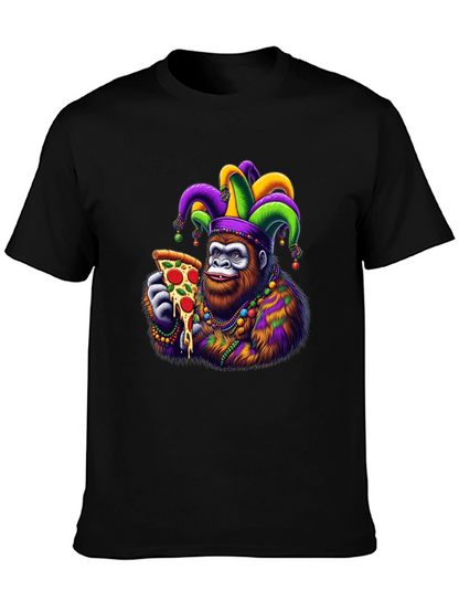 Gorilla Mardi Gras Pizza T-Shirt