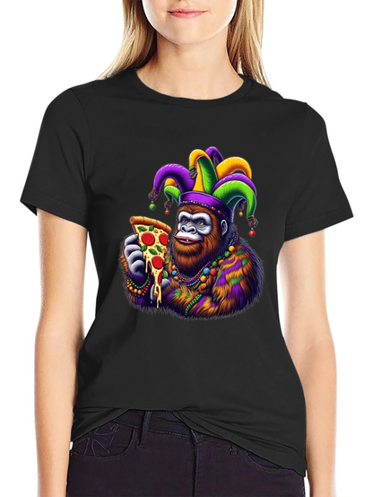 Gorilla Mardi Gras Pizza T-Shirt