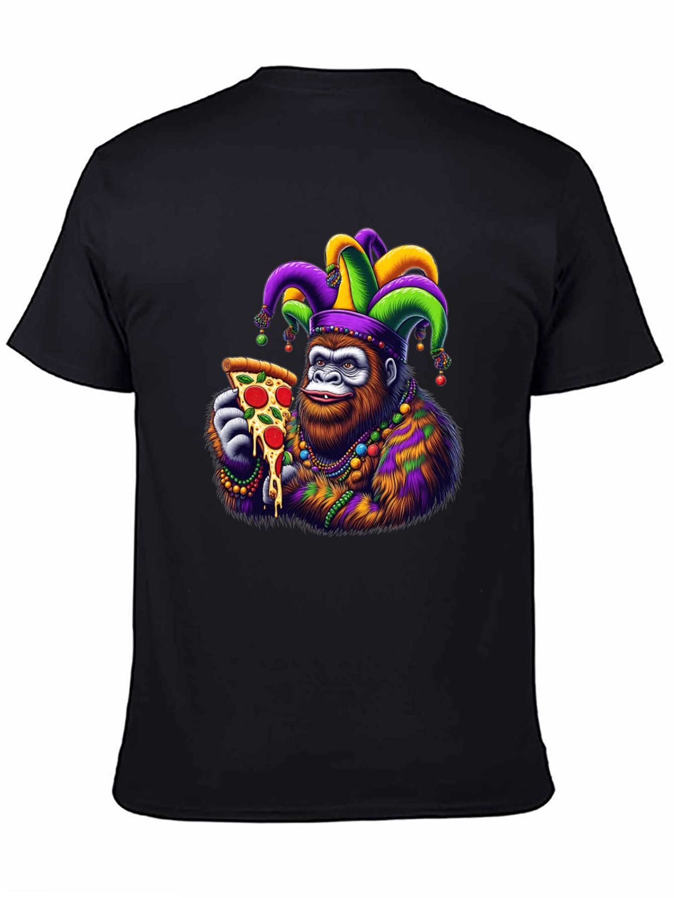 Gorilla Mardi Gras Pizza T-Shirt