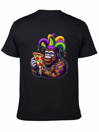 Gorilla Mardi Gras Pizza T-Shirt