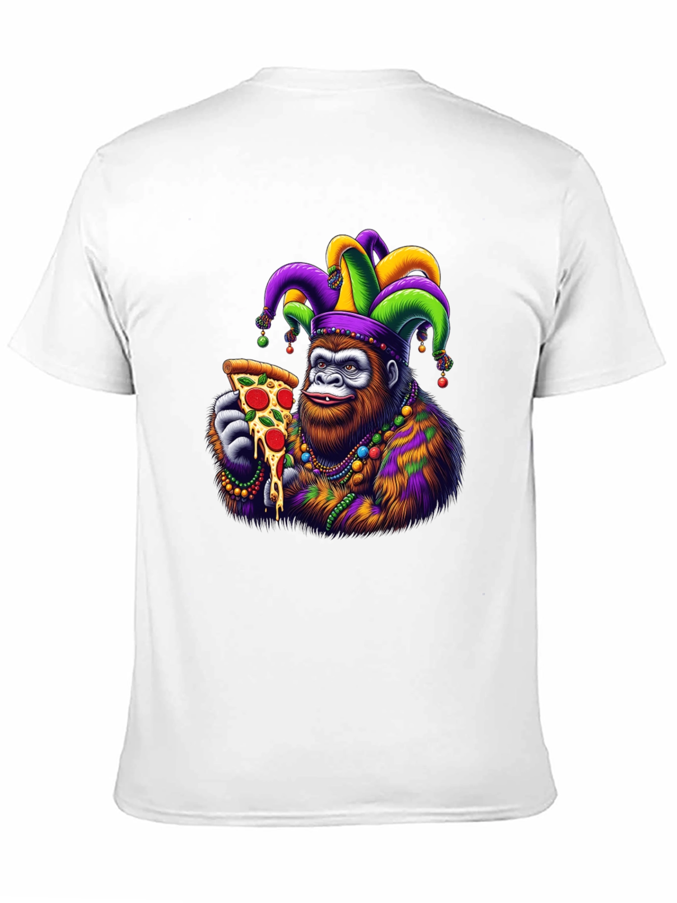 Gorilla Mardi Gras Pizza T-Shirt