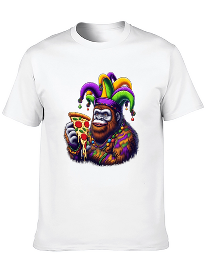 Gorilla Mardi Gras Pizza T-Shirt