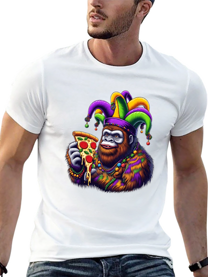 Gorilla Mardi Gras Pizza T-Shirt