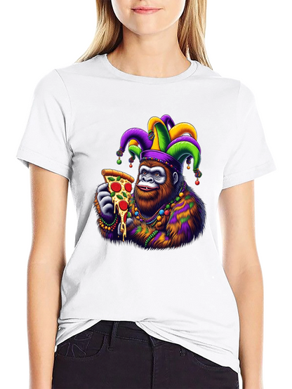 Gorilla Mardi Gras Pizza T-Shirt