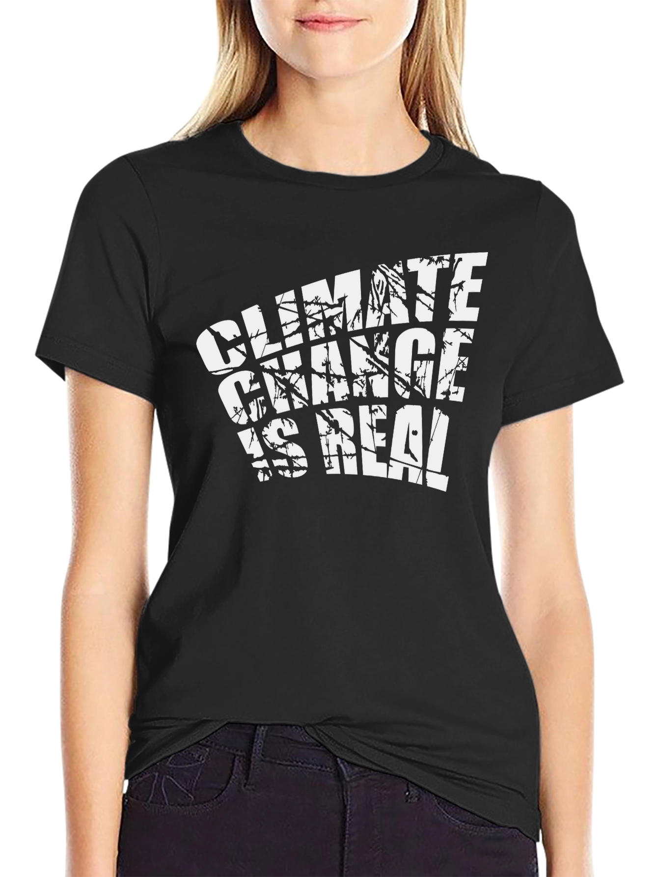 Climate Change is Real Graphic Tee - Black