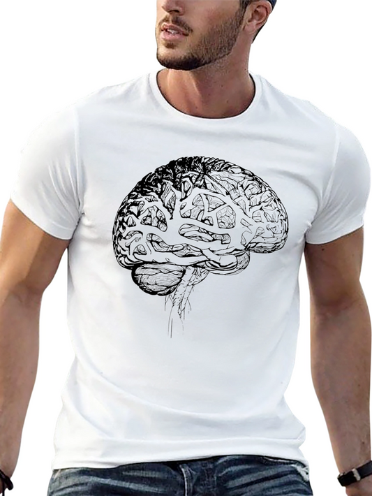 Brain Graphic Tee - Anatomical Black T-Shirt