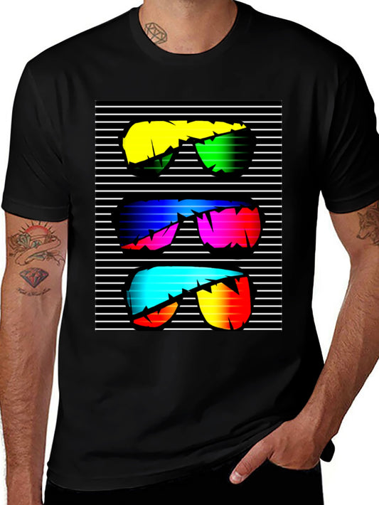 Retro Sunglasses Graphic T-Shirt - Black
