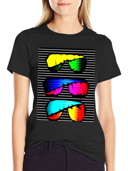Retro Sunglasses Graphic T-Shirt - Black