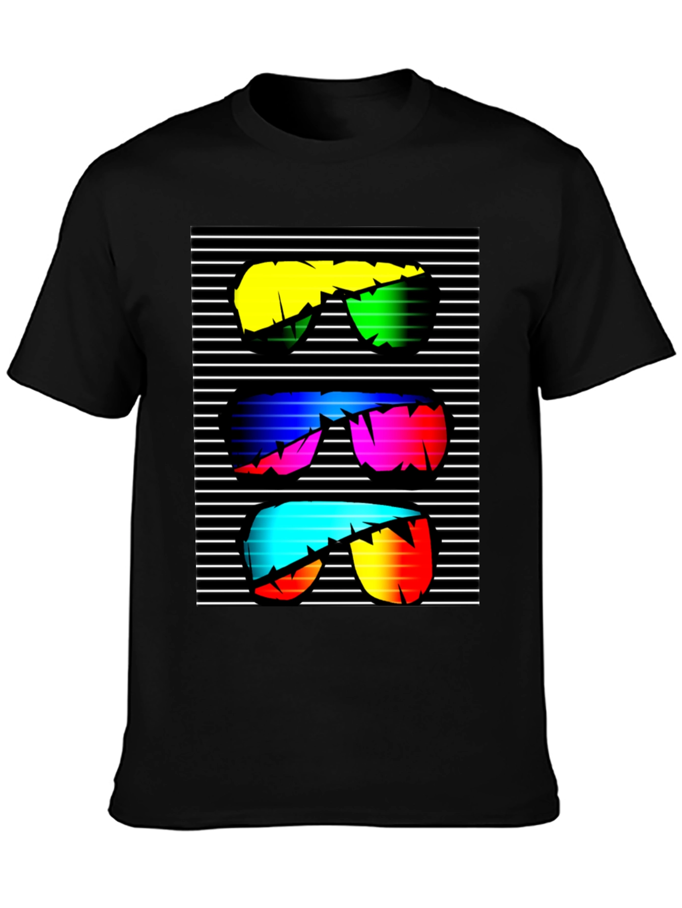Retro Sunglasses Graphic T-Shirt - Black