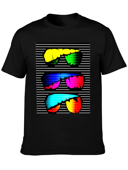 Retro Sunglasses Graphic T-Shirt - Black