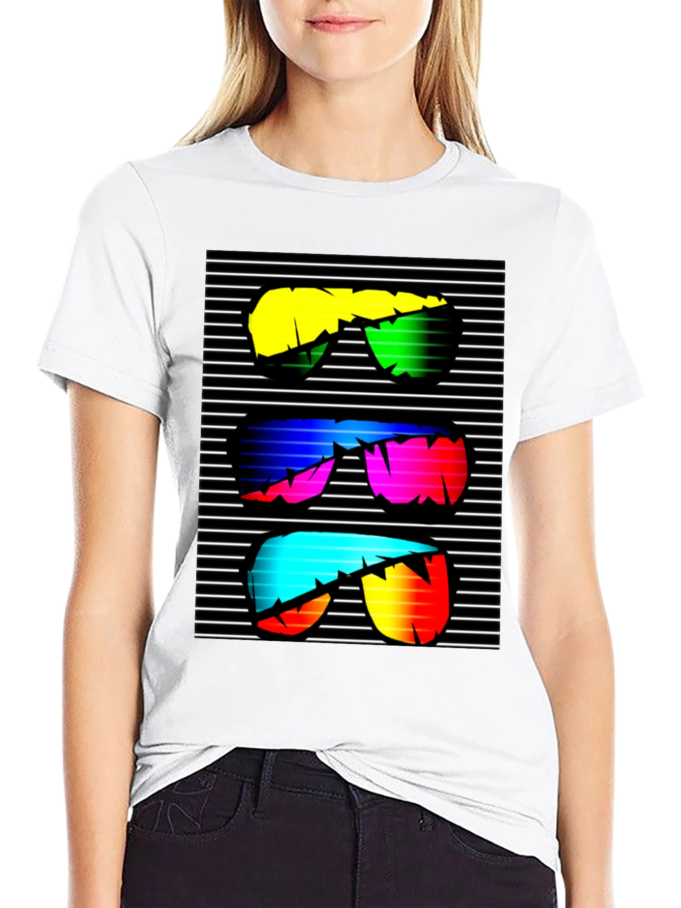 Retro Sunglasses Graphic T-Shirt - Black