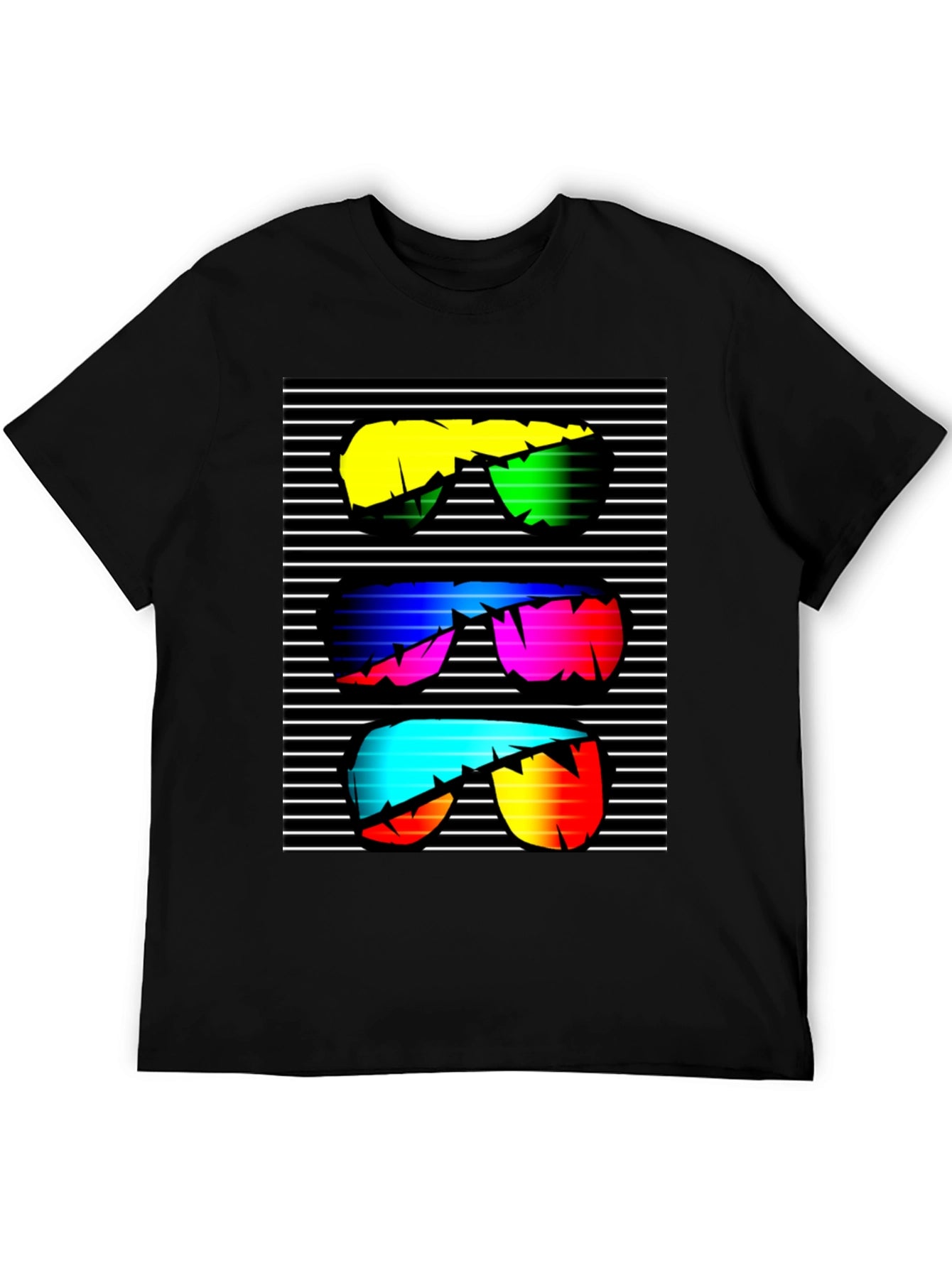 Retro Sunglasses Graphic T-Shirt - Black