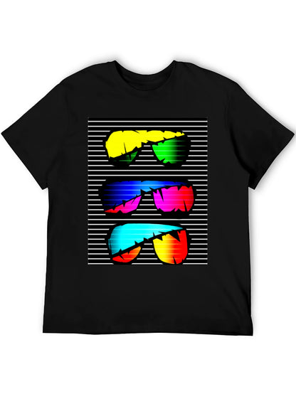 Retro Sunglasses Graphic T-Shirt - Black