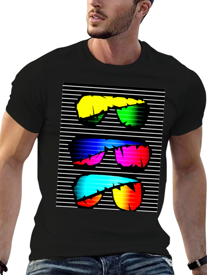 Retro Sunglasses Graphic T-Shirt - Black