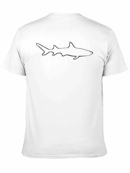Shark Outline Black T-Shirt - Modern Casual Tee