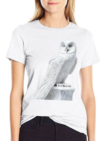 Owl Statue Graphic T-Shirt - Unisex Black Tee