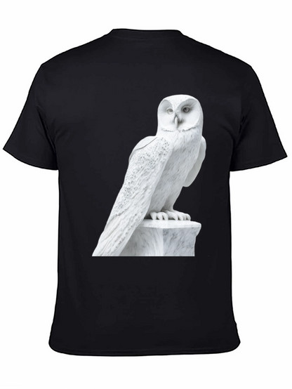 Owl Statue Graphic T-Shirt - Unisex Black Tee