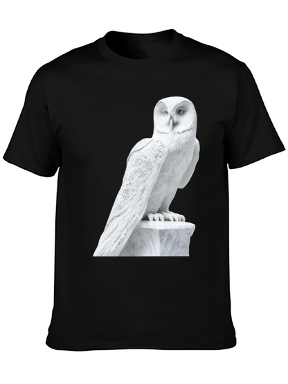 Owl Statue Graphic T-Shirt - Unisex Black Tee