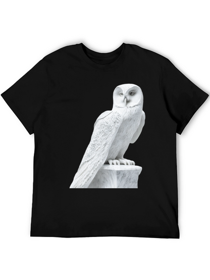 Owl Statue Graphic T-Shirt - Unisex Black Tee