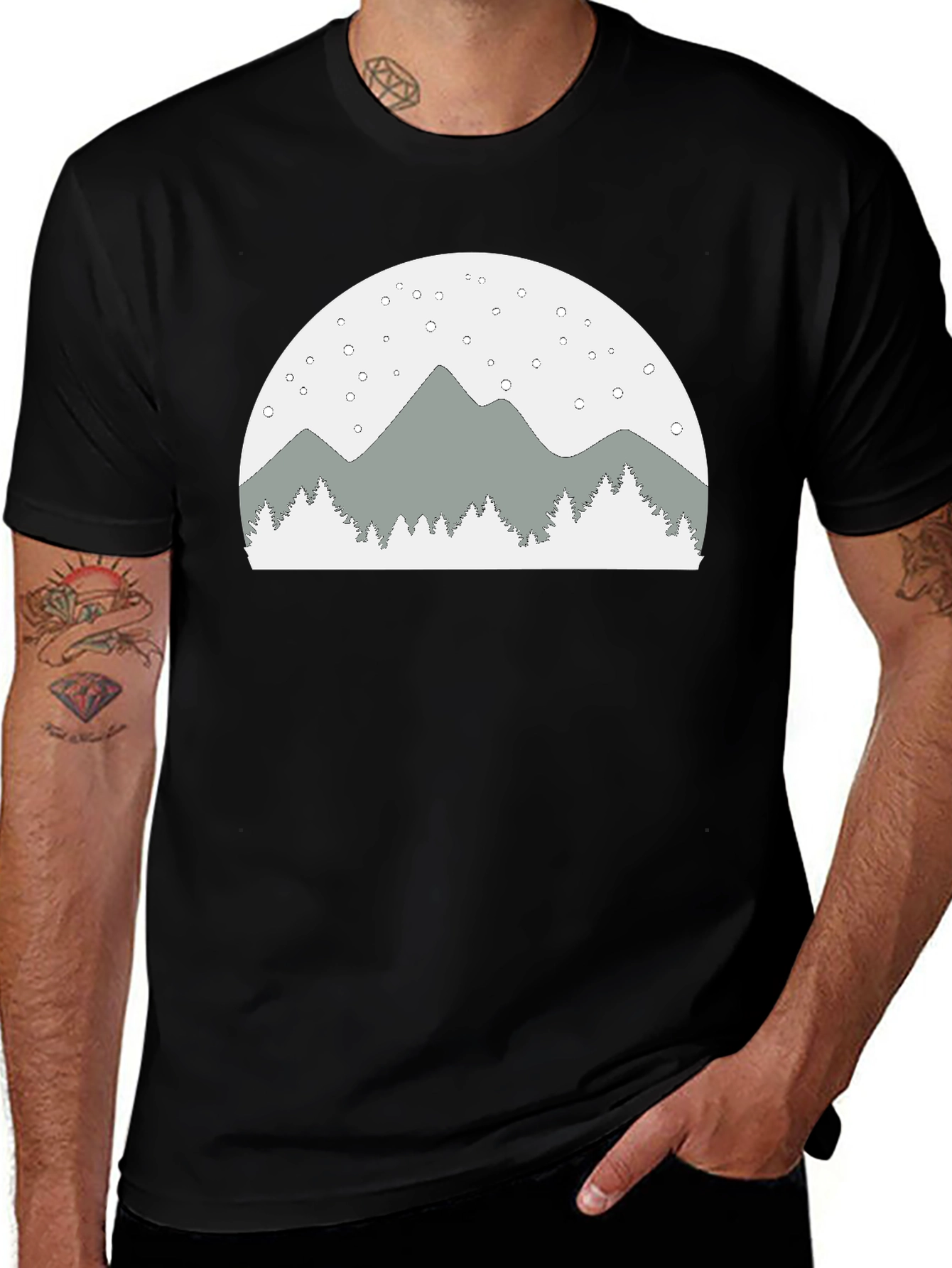 Mountain Scene Graphic Tee - Relaxed Fit