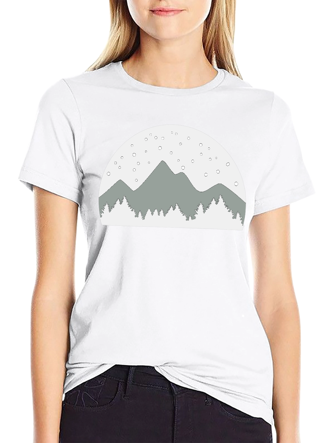 Mountain Scene Graphic Tee - Relaxed Fit