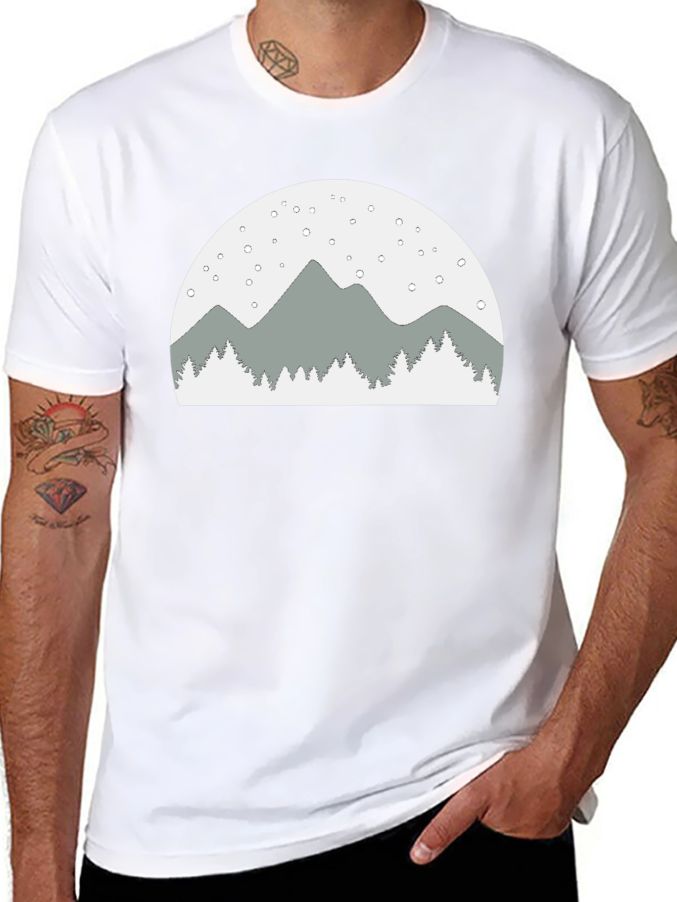 Mountain Scene Graphic Tee - Relaxed Fit