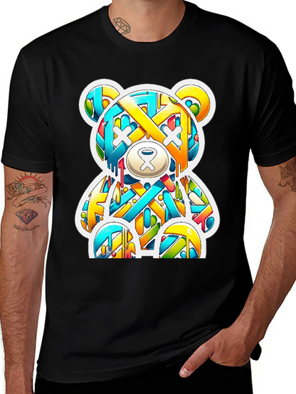 Graffiti Bear Graphic Tee - Casual Cool Style