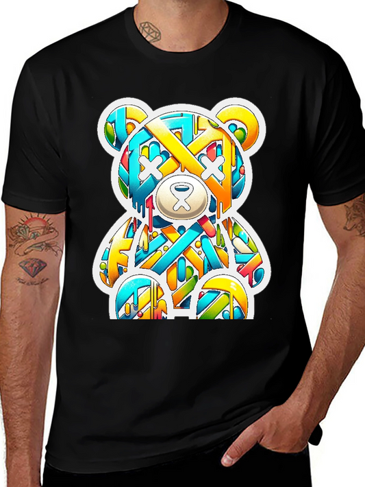 Graffiti Bear Graphic Tee - Casual Cool Style