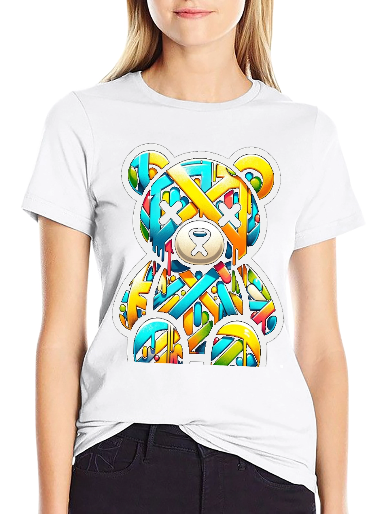 Graffiti Bear Graphic Tee - Casual Cool Style