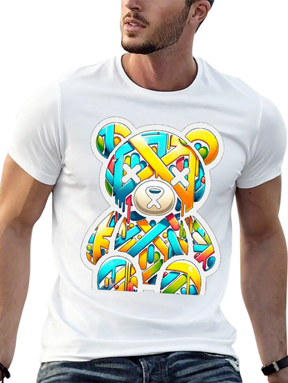 Graffiti Bear Graphic Tee - Casual Cool Style
