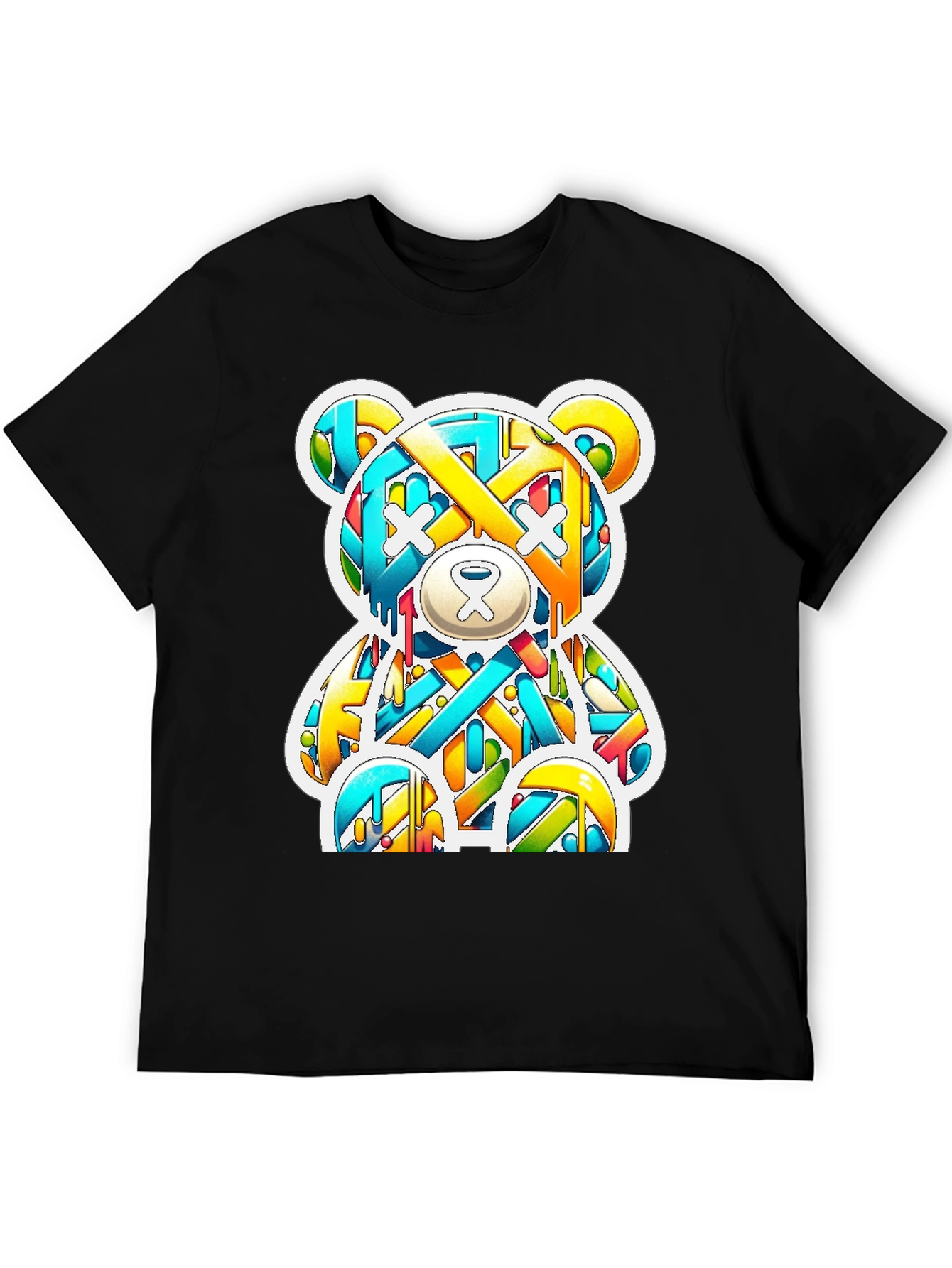 Graffiti Bear Graphic Tee - Casual Cool Style