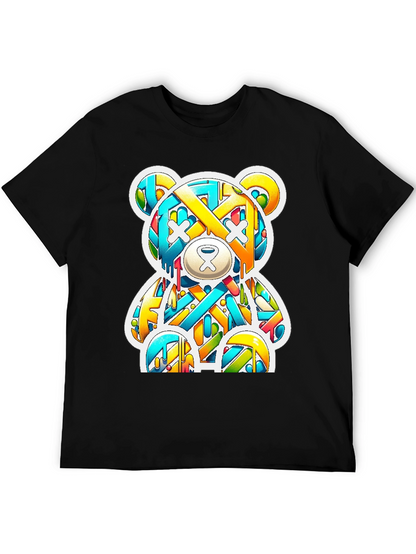 Graffiti Bear Graphic Tee - Casual Cool Style